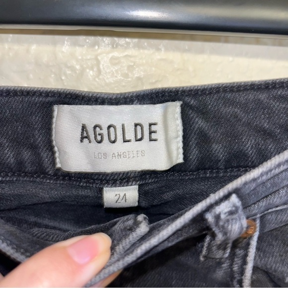Agolde Riley High Rise Straight Crop Jeans Size 24 - Picture 4 of 10